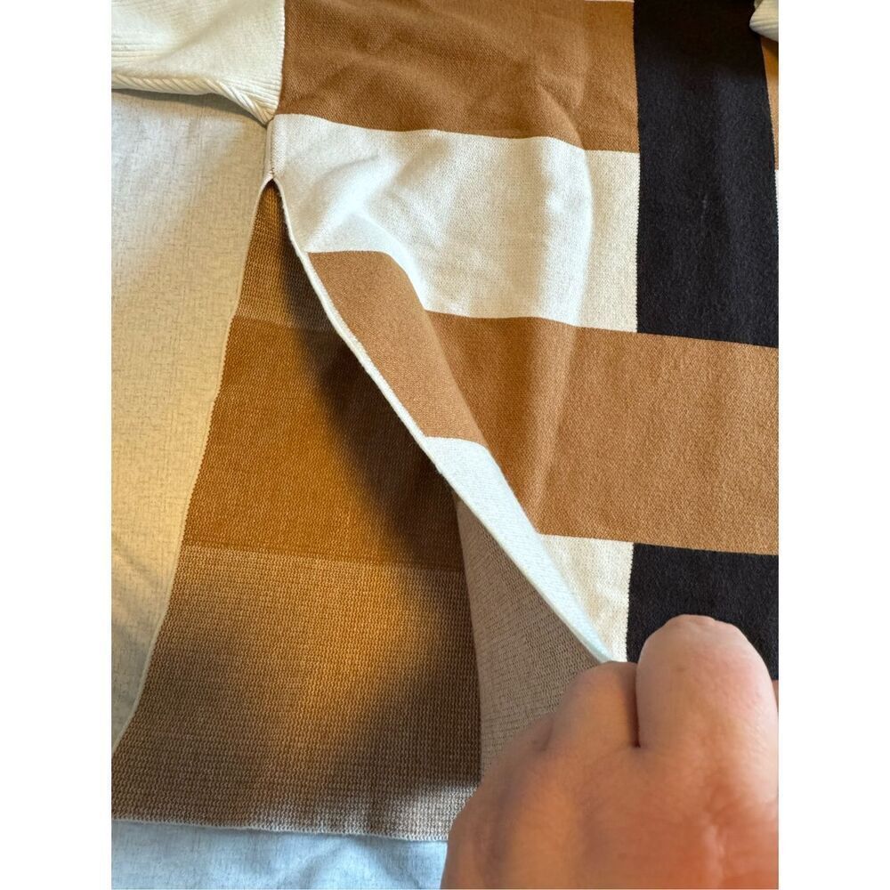 Anthropologie One Size Color Block Turtleneck Swe… - image 6